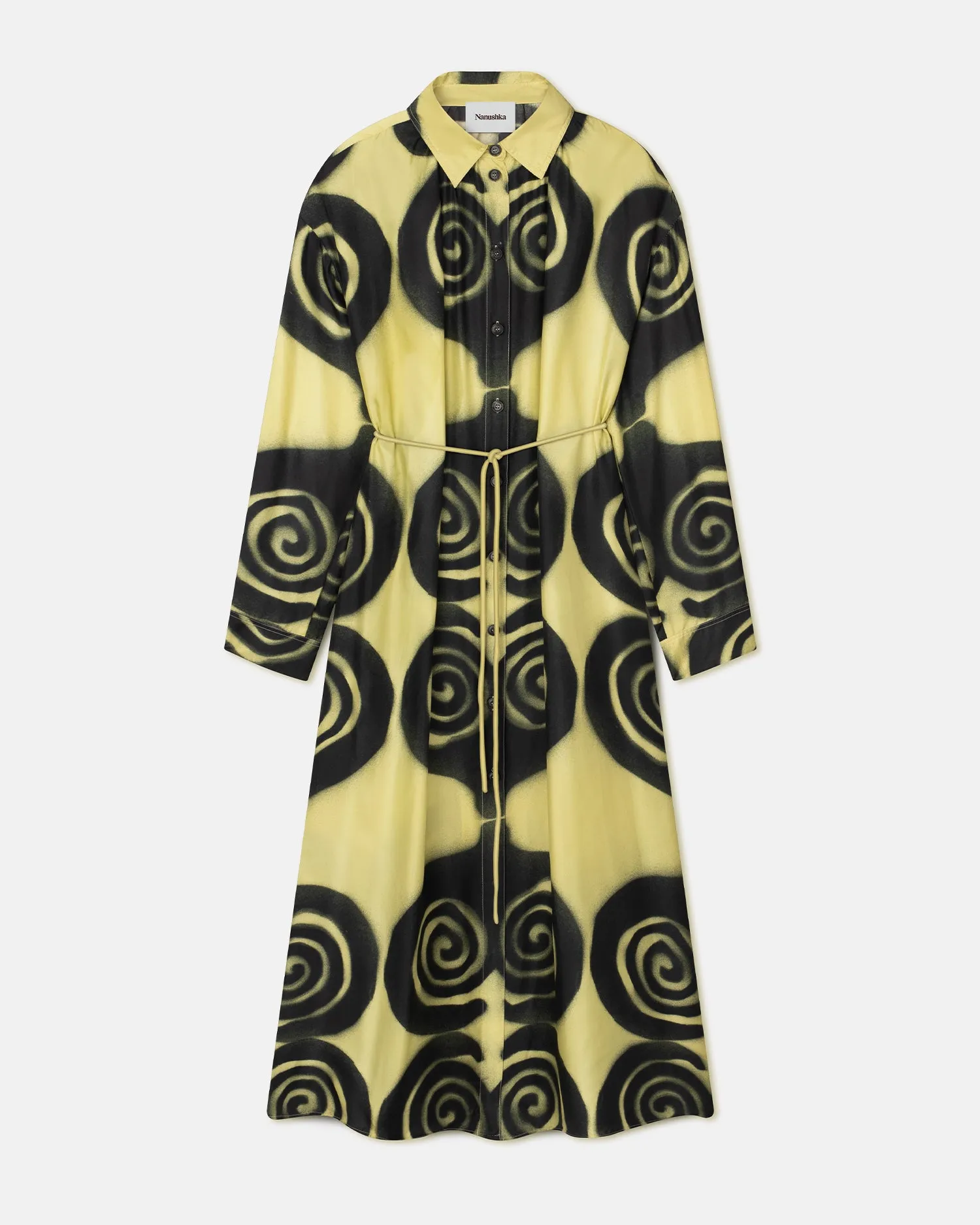 Angy - Printed Silk-Twill Shirt Dress - Spiral Spray