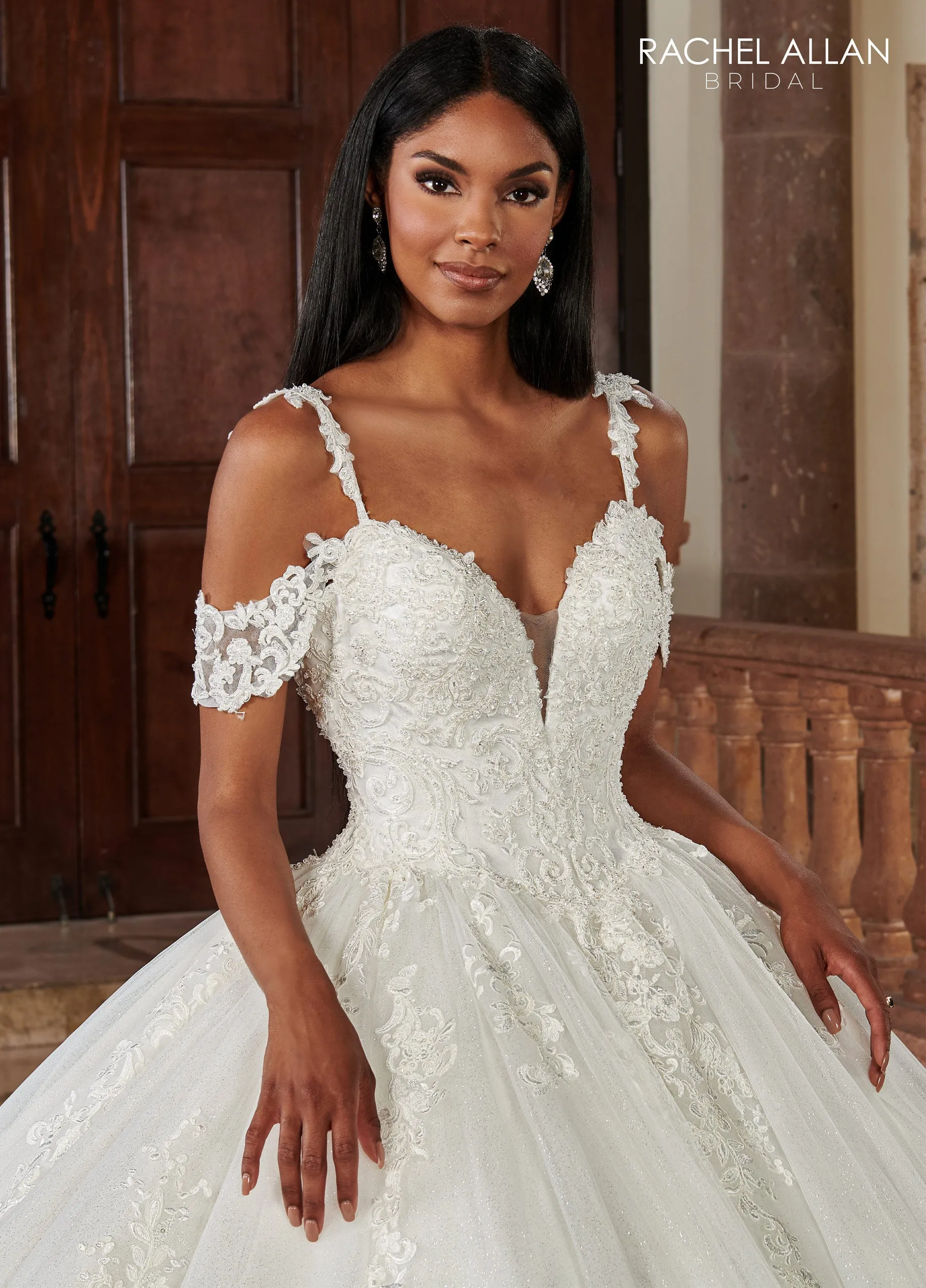 Applique Sweetheart Wedding Gown by Rachel Allan RB6118