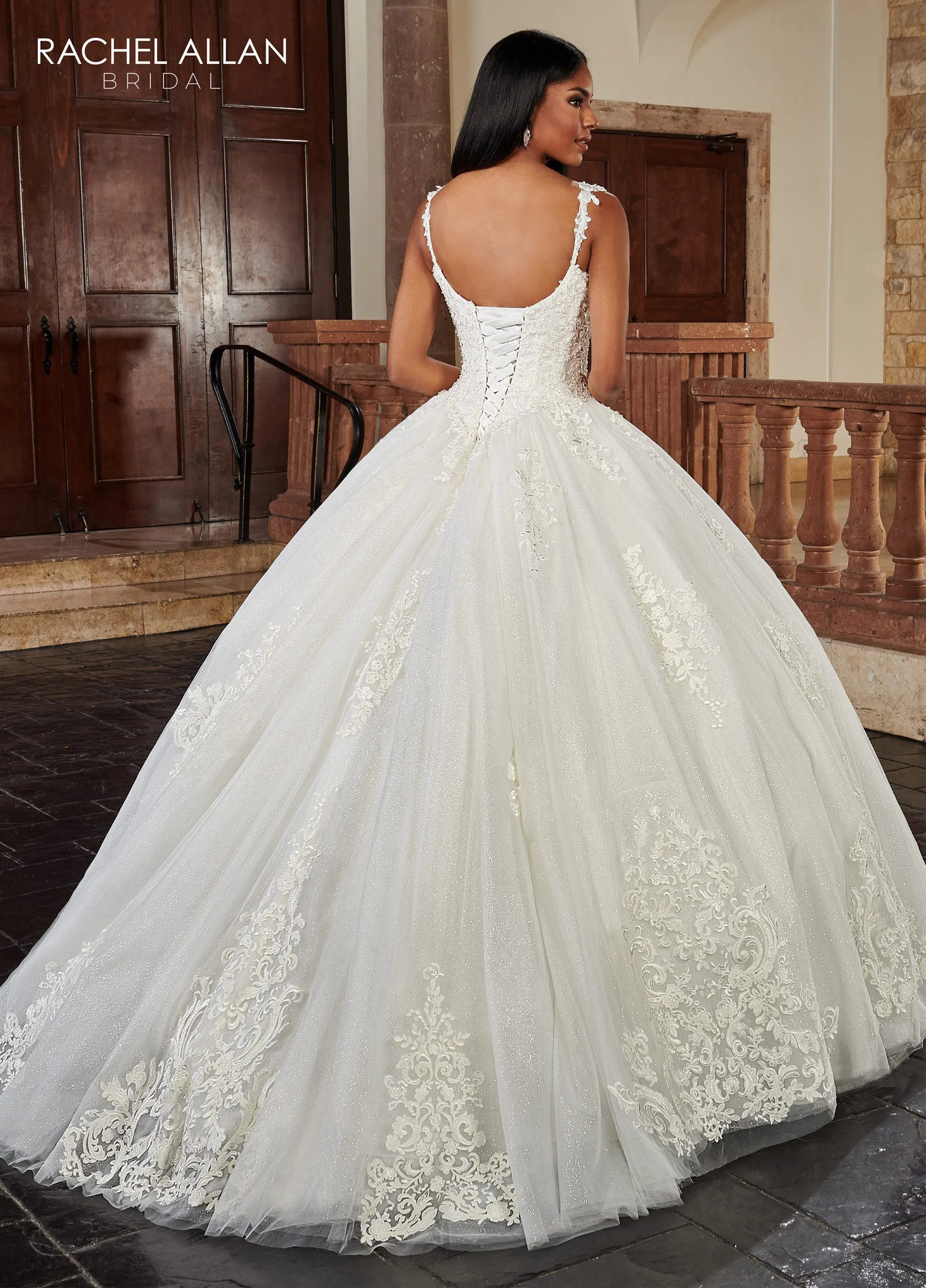 Applique Sweetheart Wedding Gown by Rachel Allan RB6118