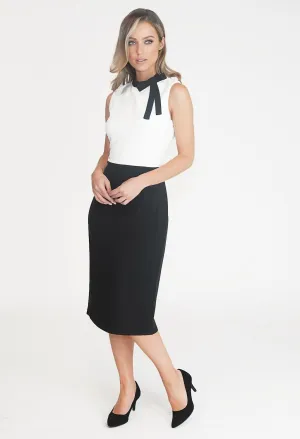 Black and White Two Tone High Neck Dress