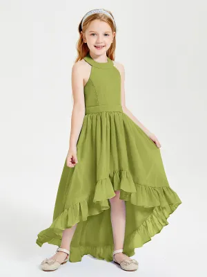 Boho Junior Bridesmaid Dresses Asymmetrical Cascading Skirt Clover