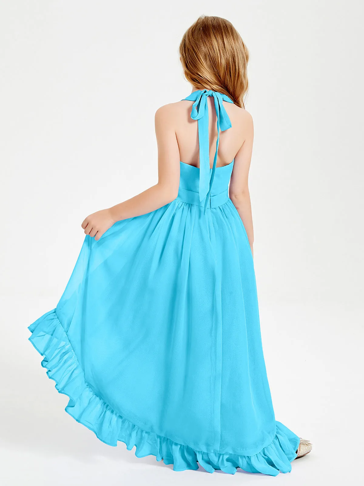 Boho Junior Bridesmaid Dresses Asymmetrical Cascading Skirt Pool