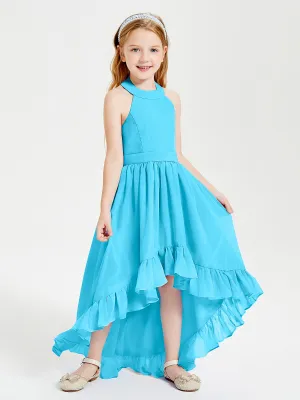 Boho Junior Bridesmaid Dresses Asymmetrical Cascading Skirt Pool