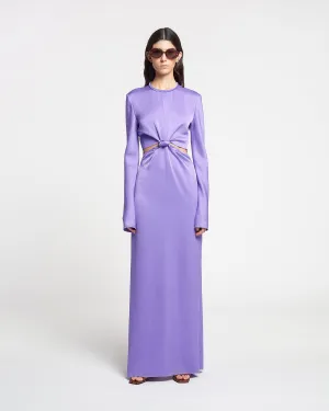 Bonno - Cut-Out Crisp-Satin Maxi Dress - Iris