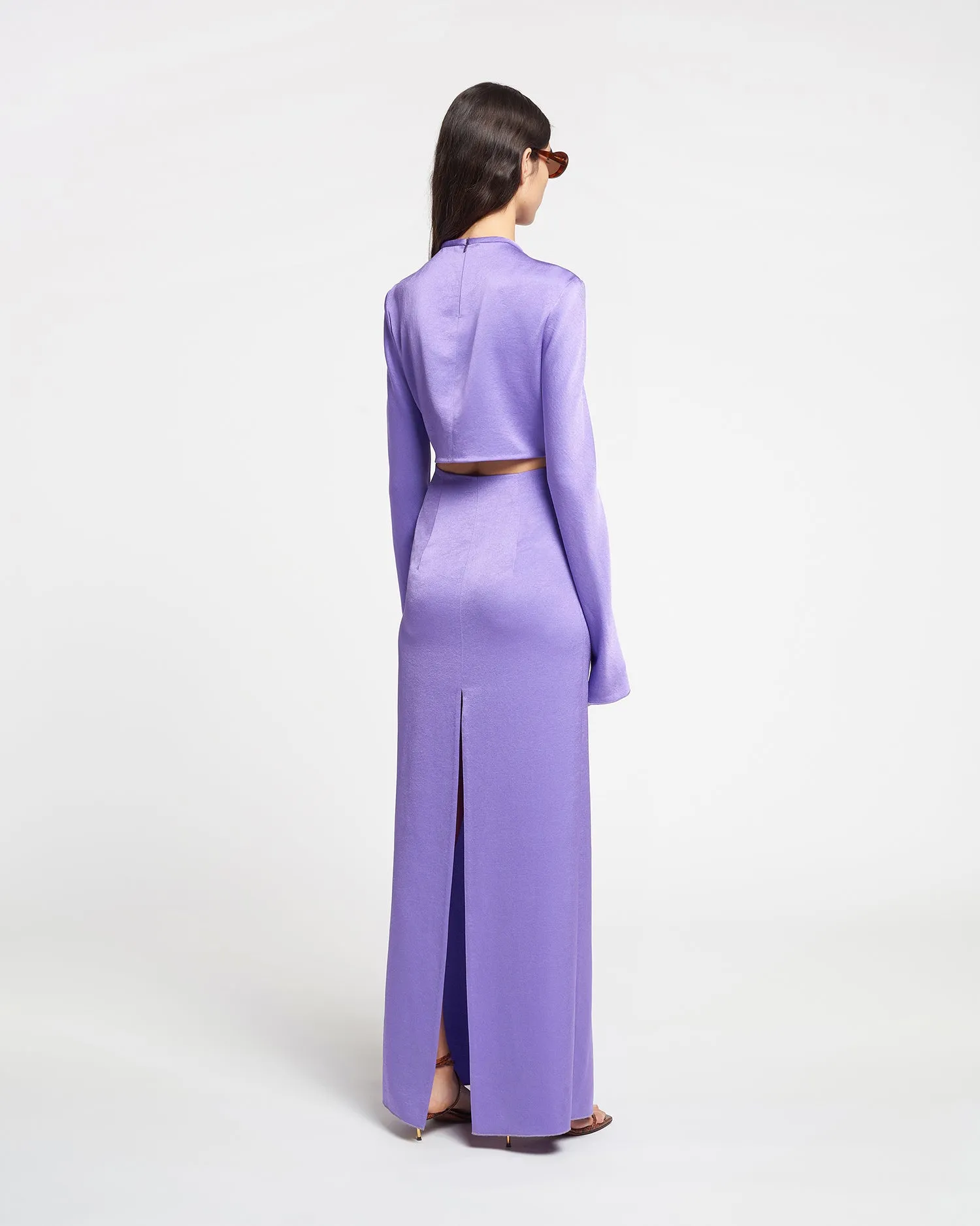 Bonno - Cut-Out Crisp-Satin Maxi Dress - Iris