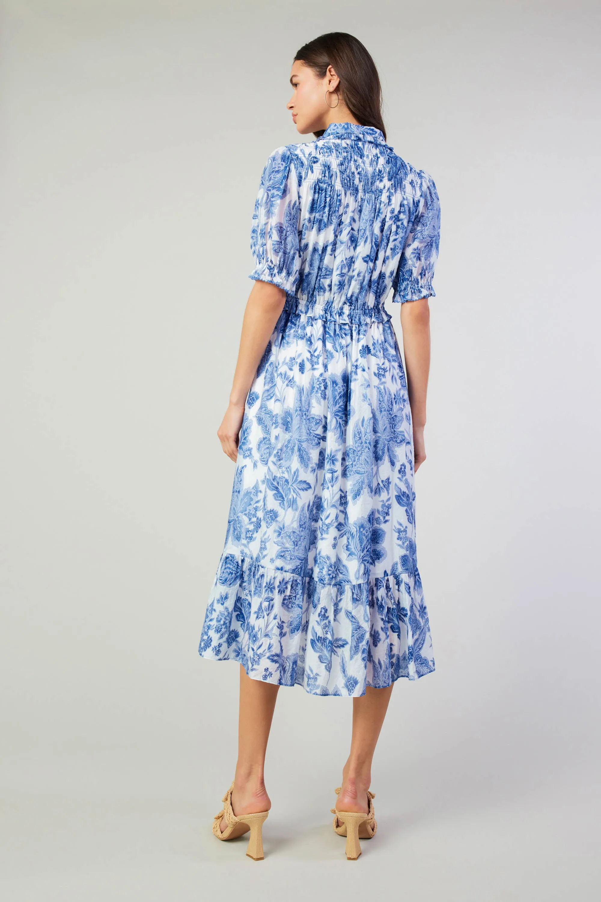 Botanical Jacquard Midi Dress