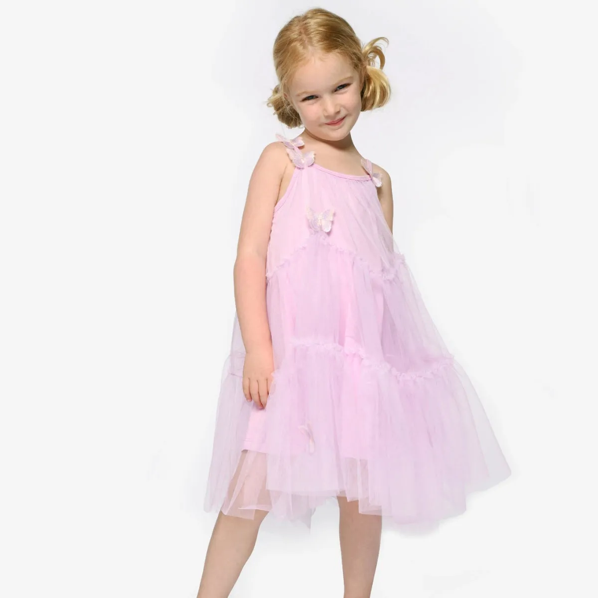 BUTTERFLY TRIM TUTU DRESS