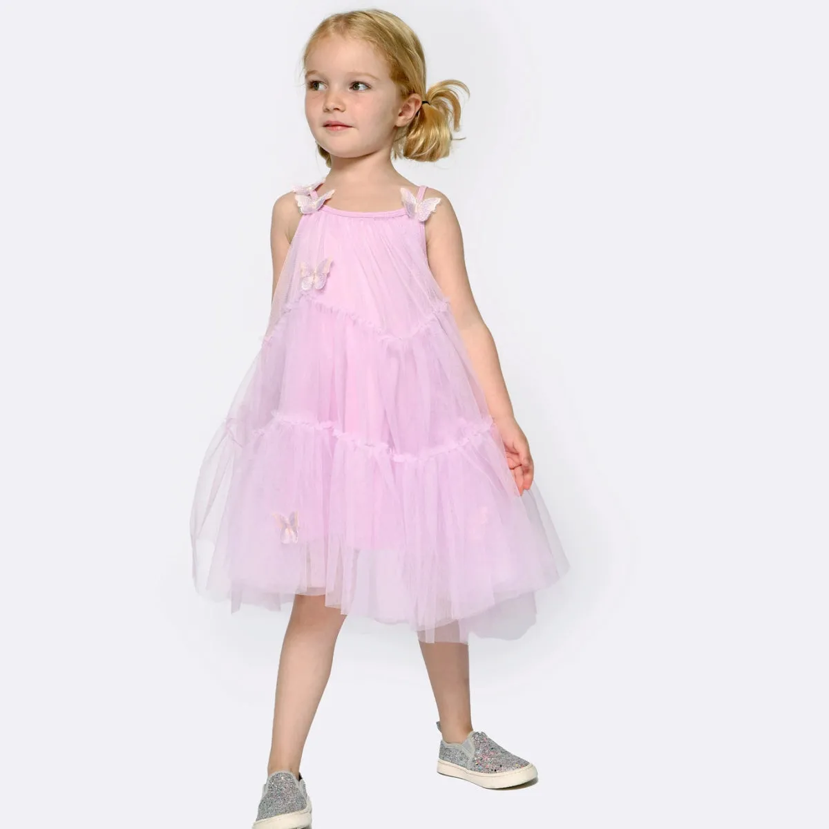 BUTTERFLY TRIM TUTU DRESS