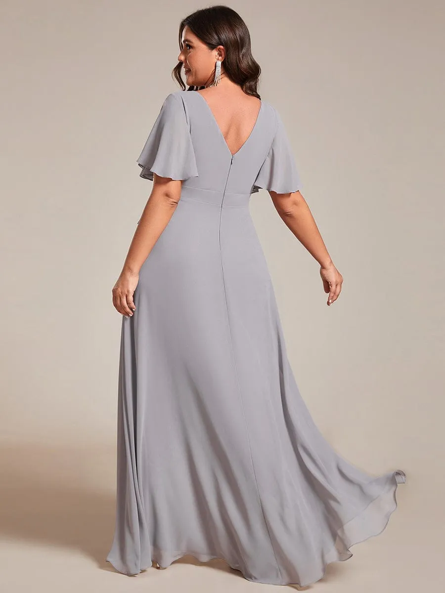 Charming Chiffon Bridesmaid Dress with Lotus Leaf Hemline