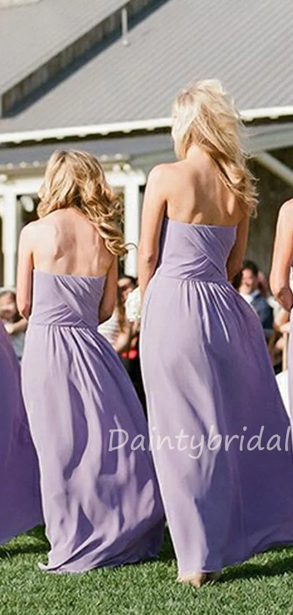 Charming Straight Chiffon A-line Long Bridesmaid Dresses.DB10422