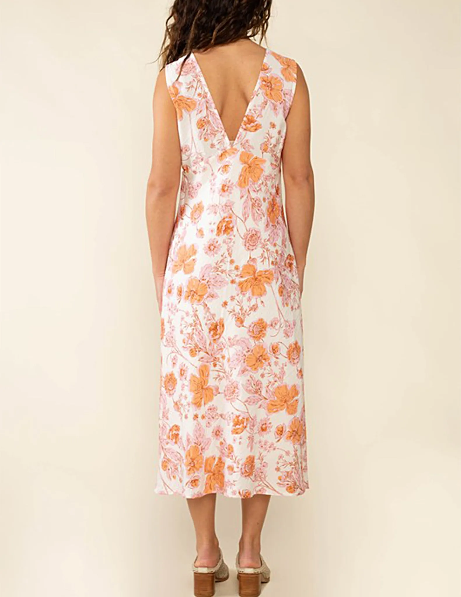 Clara Plunging Bias Cut Floral Dress