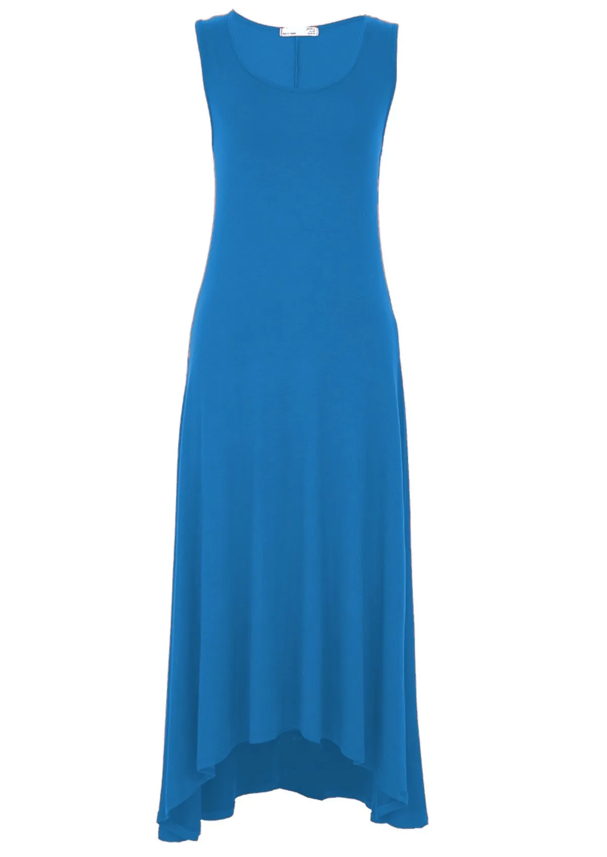 Concave Hem Dress Electric Blue