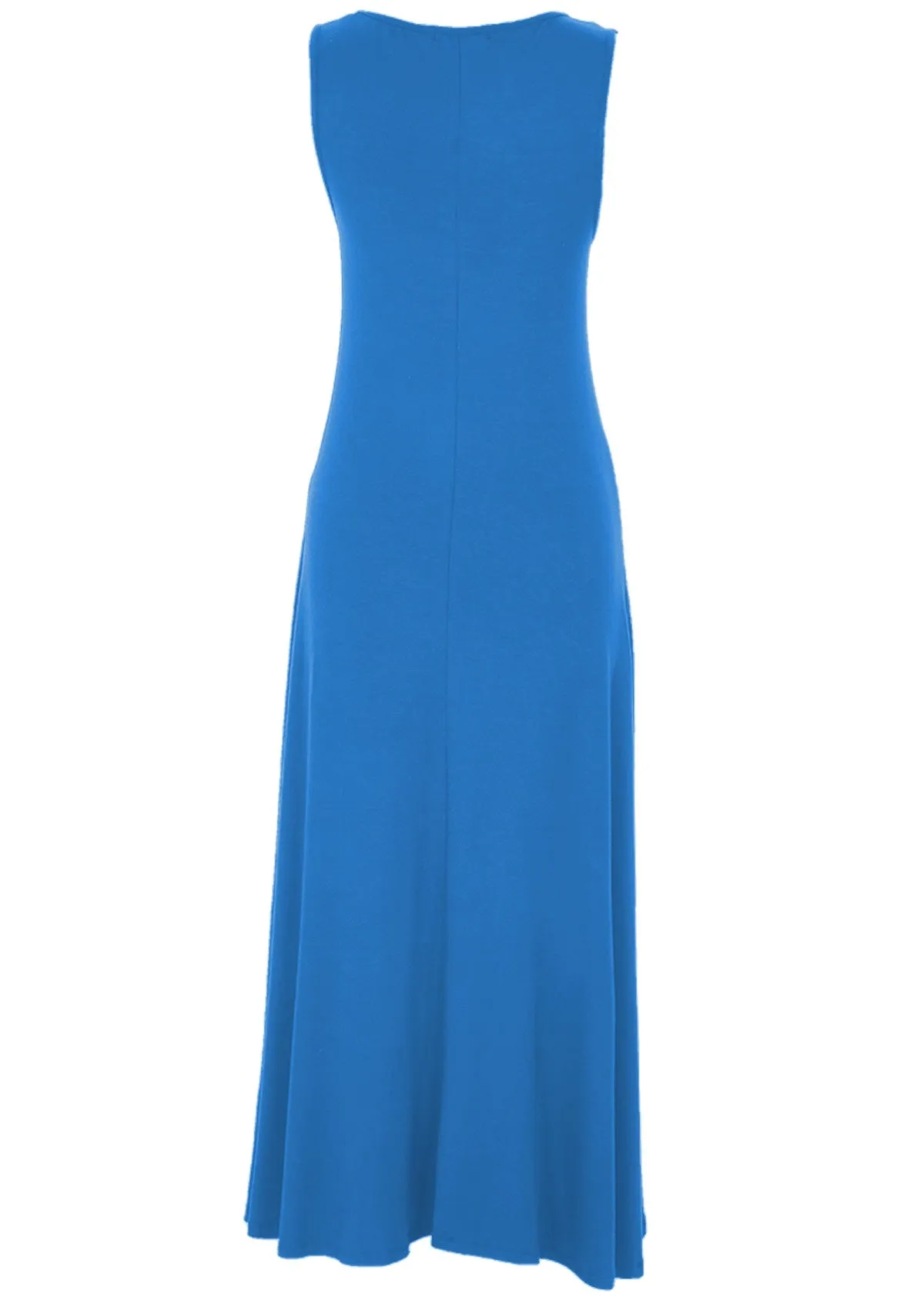 Concave Hem Dress Electric Blue