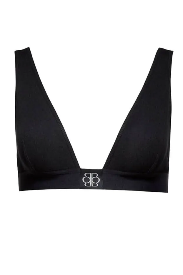 Cotton Rib Plunge Bralette