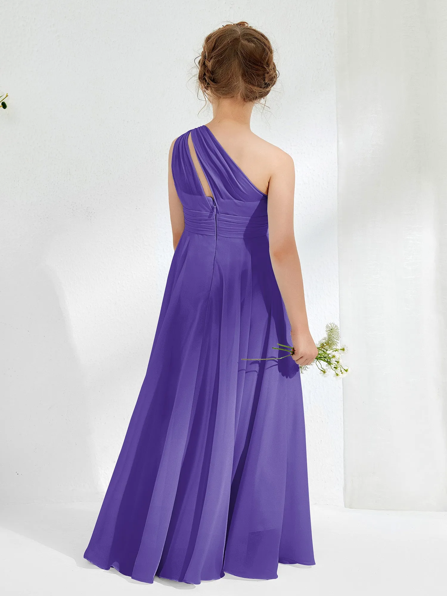 Cute One Shoulder  A-line Junior Bridesmaid Dresses Regency