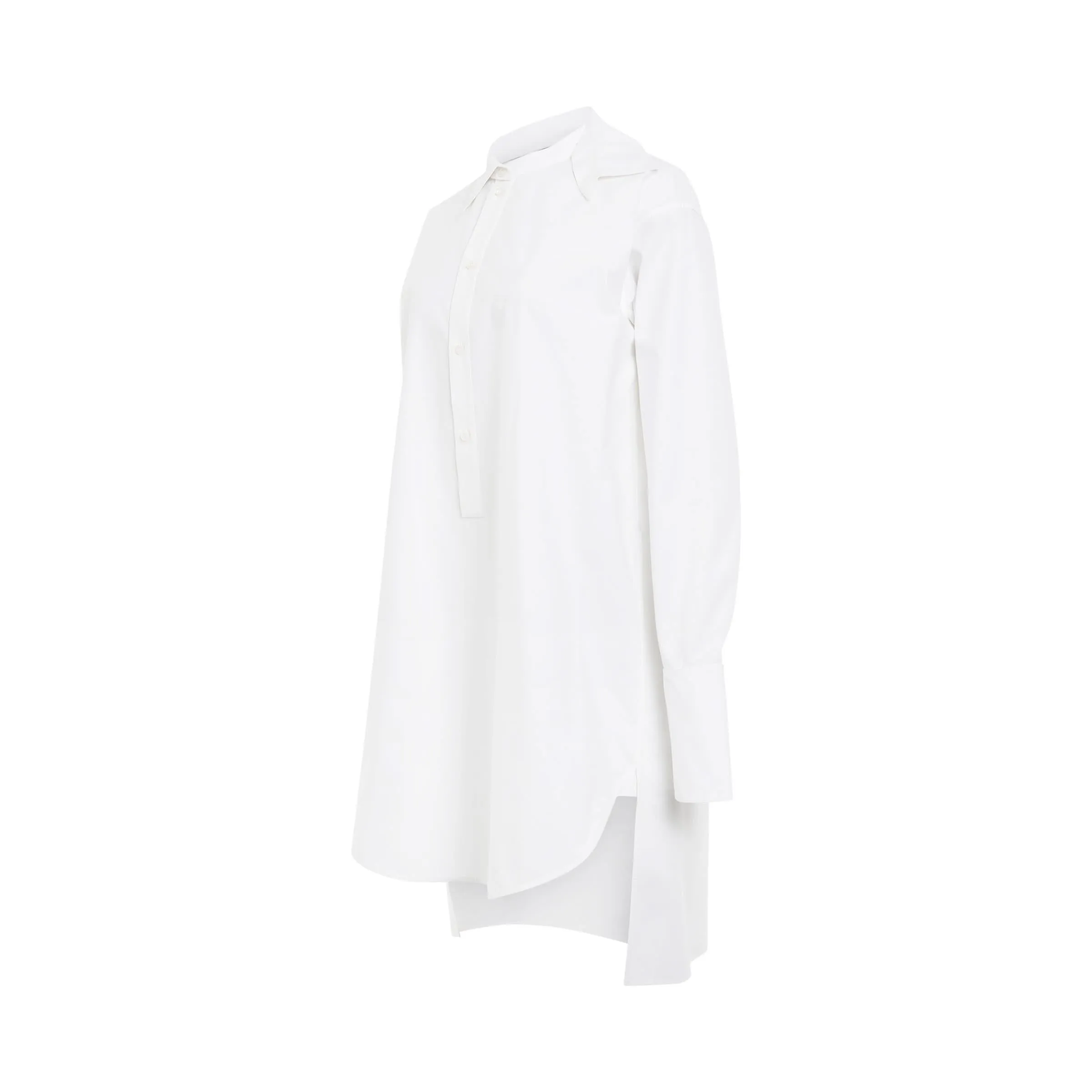 Deconstructed Shirt Dress in White