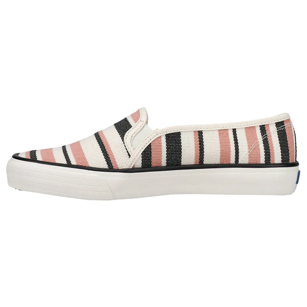 Double Decker Striped Print Slip On Sneakers