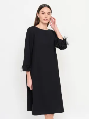 Dress with Decorative Sleeve Hem