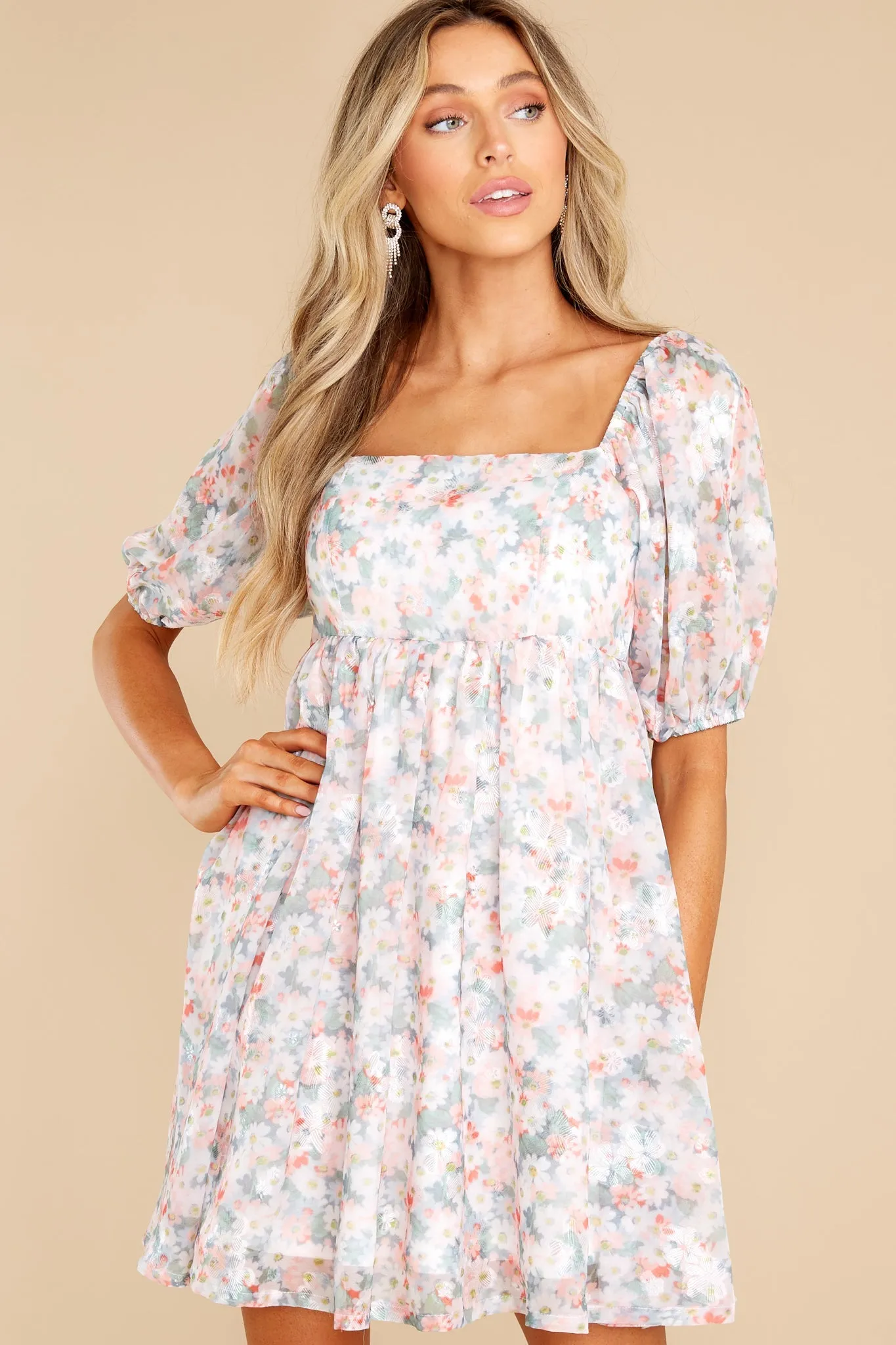 Enjoy Yourself Pink Multi Floral Print Dress