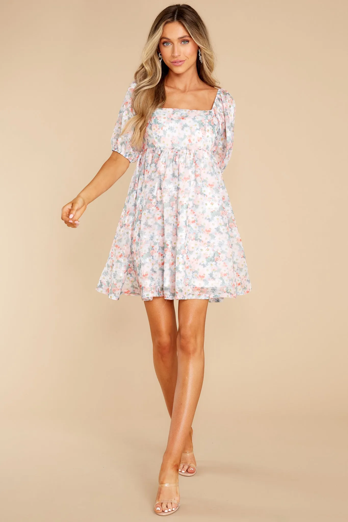 Enjoy Yourself Pink Multi Floral Print Dress