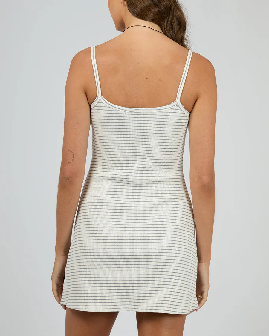 Eve Rib Stripe Mini Dress | Grey Marle