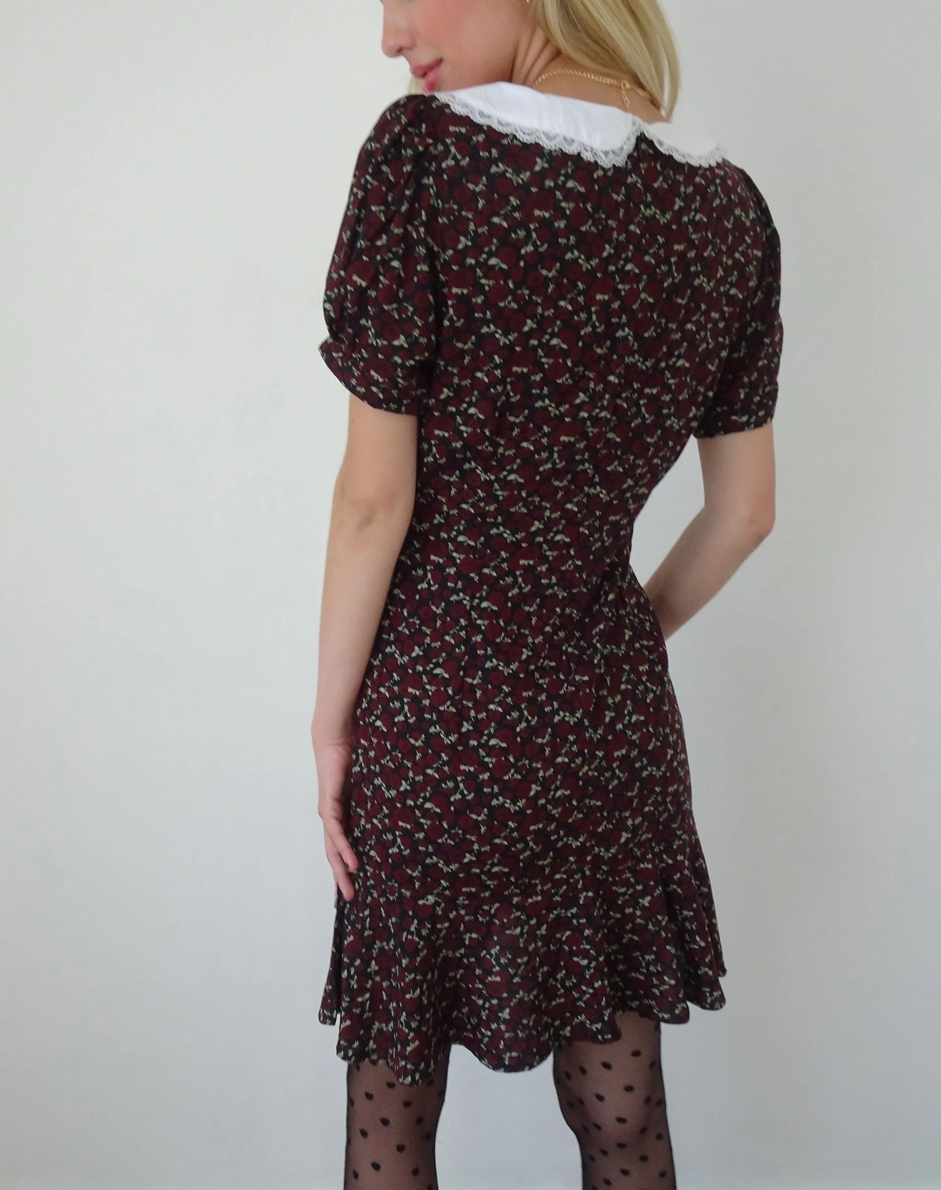 Geles Mini Wrap Dress in Dark Rhoslyn Ditsy Print