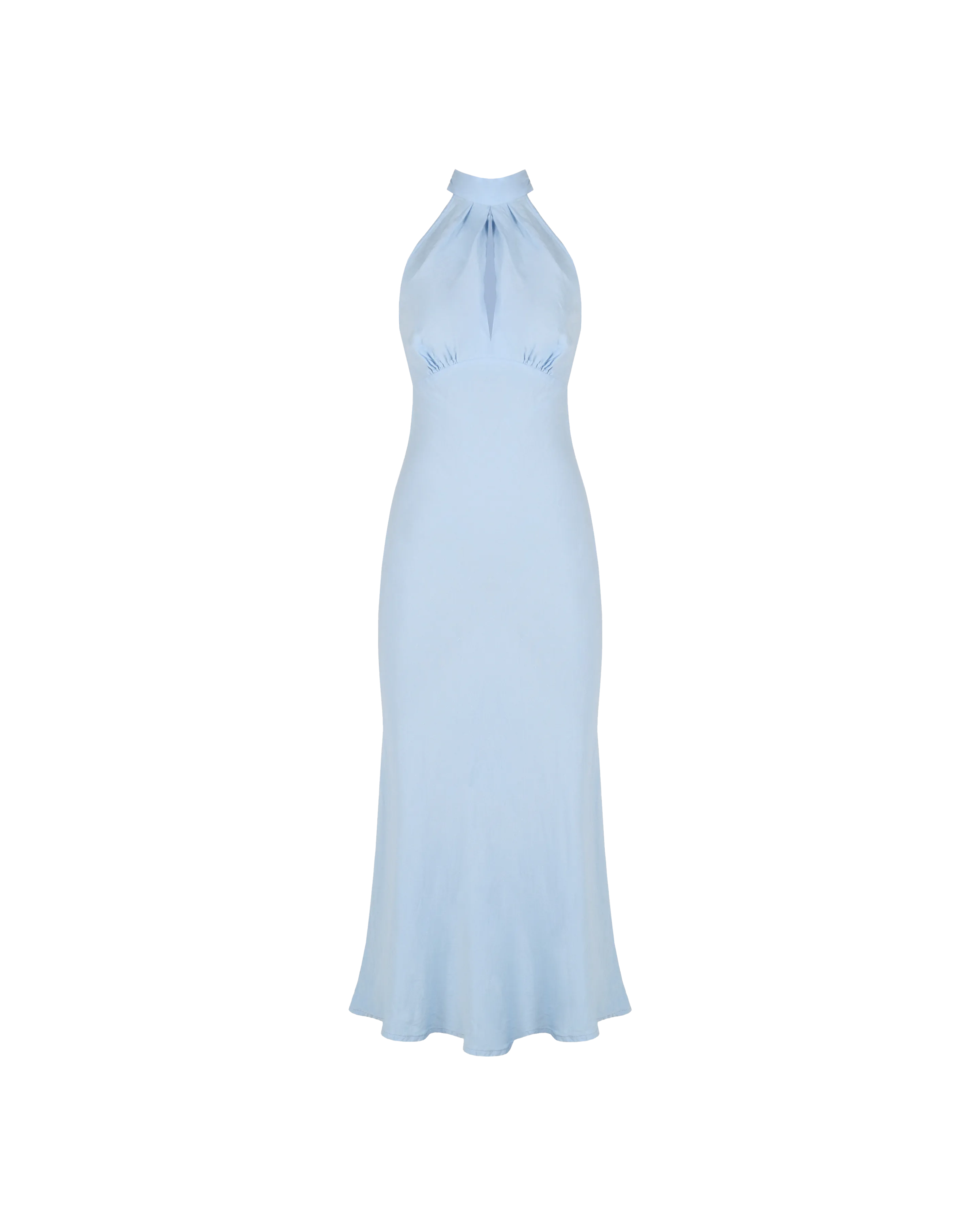 GIGI LINEN HALTER DRESS BABY BLUE