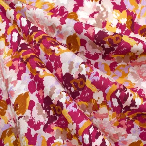 Églantine & Zoé Belle Artistic Floral Rayon Poplin Magenta/Lavender