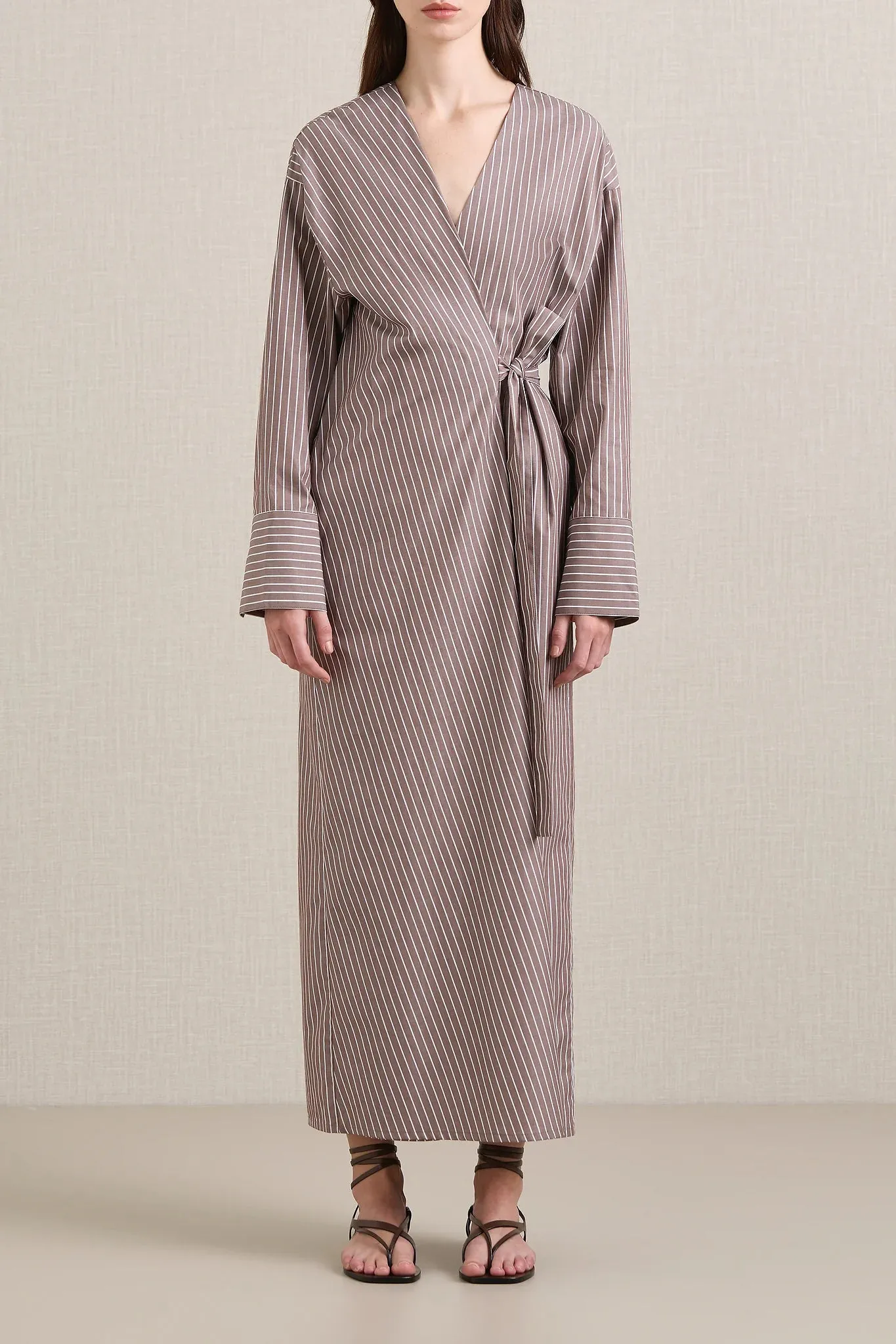 Huxem Dress in Mocha Stripe