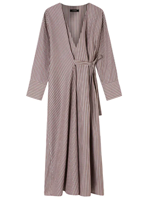 Huxem Dress in Mocha Stripe