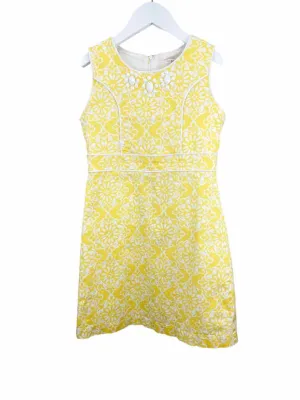 KC Parker by Heartstrings, Girls' Floral Beaded Dress, Yellow/White, Size 7