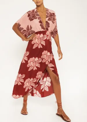 Kelly Pink Floral Backless Maxi Dress