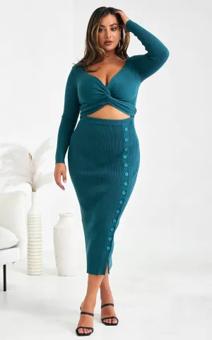 Kinsley Knit Maxi Dress - Teal