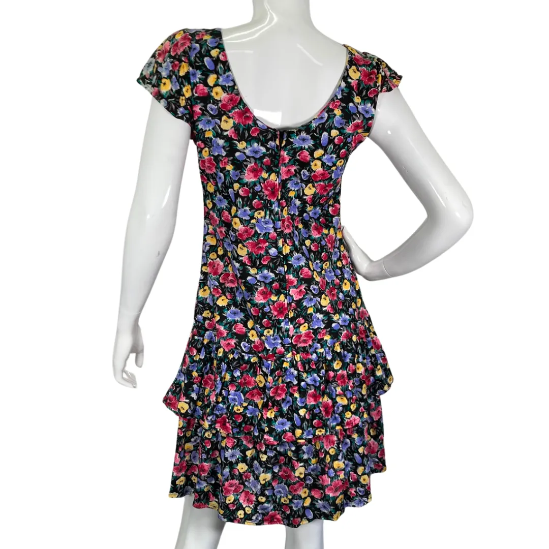 Liberty House Floral Patterned Dress with Ruffle Skirt