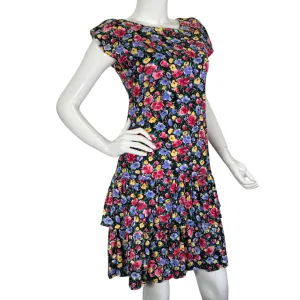 Liberty House Floral Patterned Dress with Ruffle Skirt