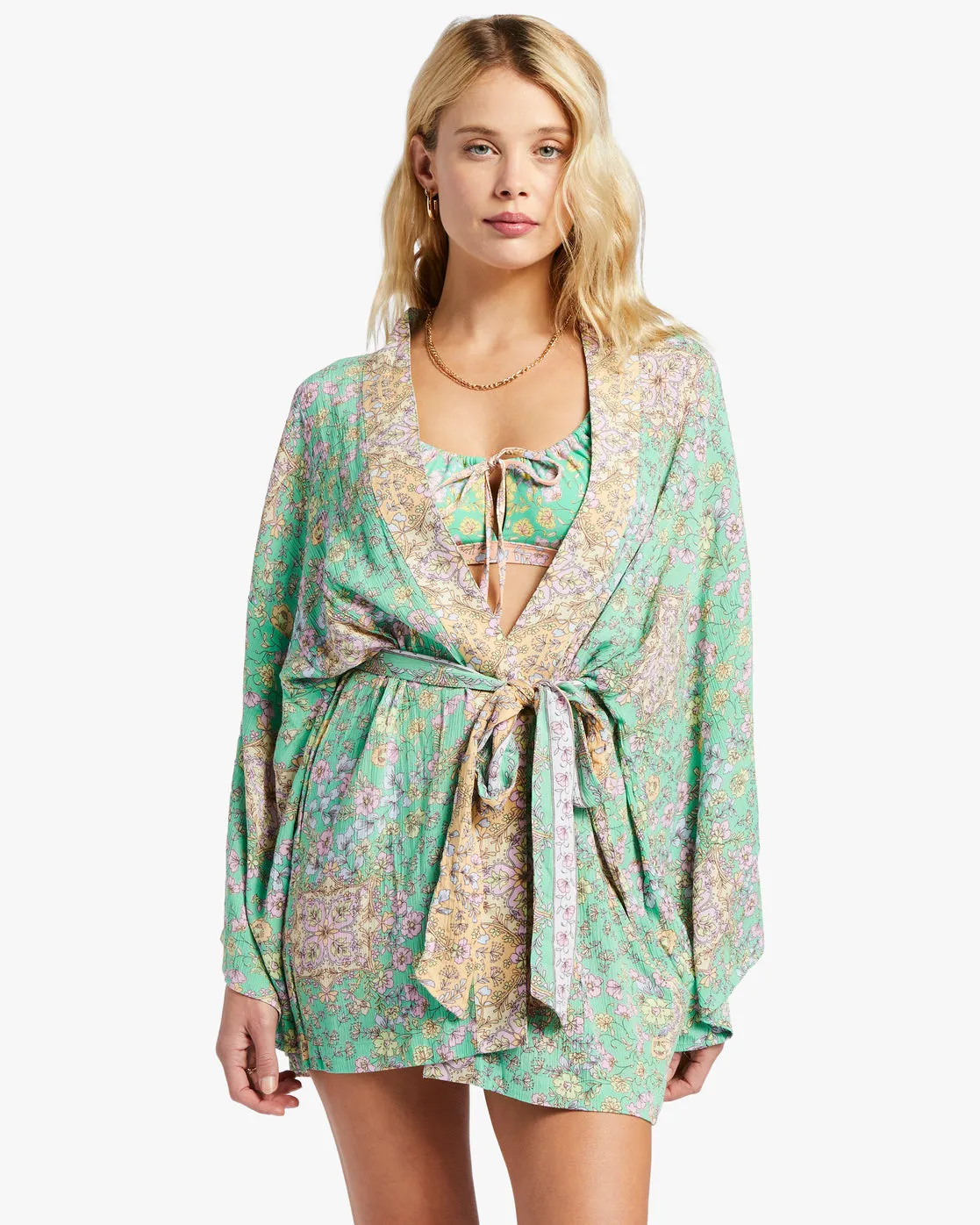 Loveland 2 Kimono Beach Cover Up - Green