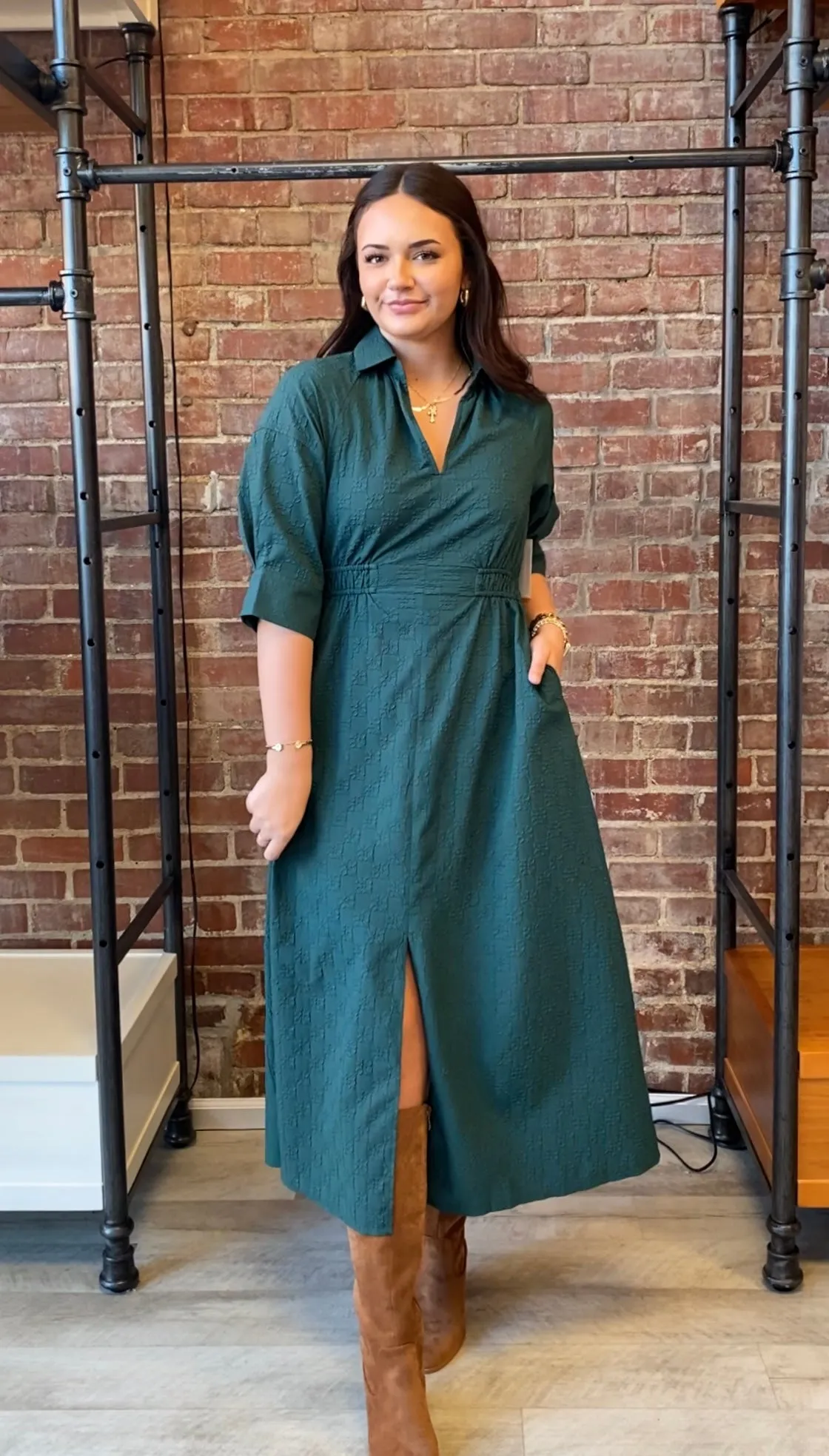 Lucky To Have You Midi Dress | Hunter Green