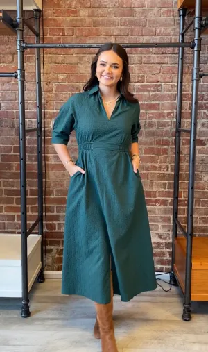 Lucky To Have You Midi Dress | Hunter Green