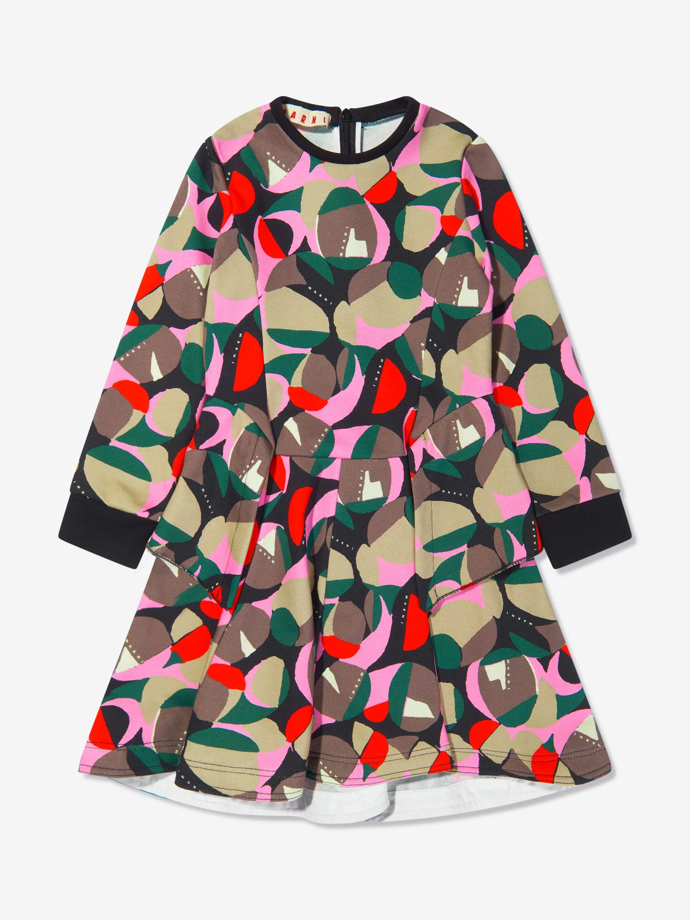 MARNI Girls Long Sleeve Patterned Dress