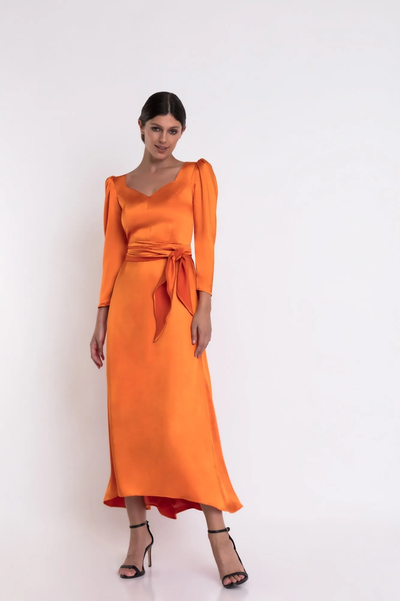 Matilde Cano Burnt Orange Corazon Naranja Dress