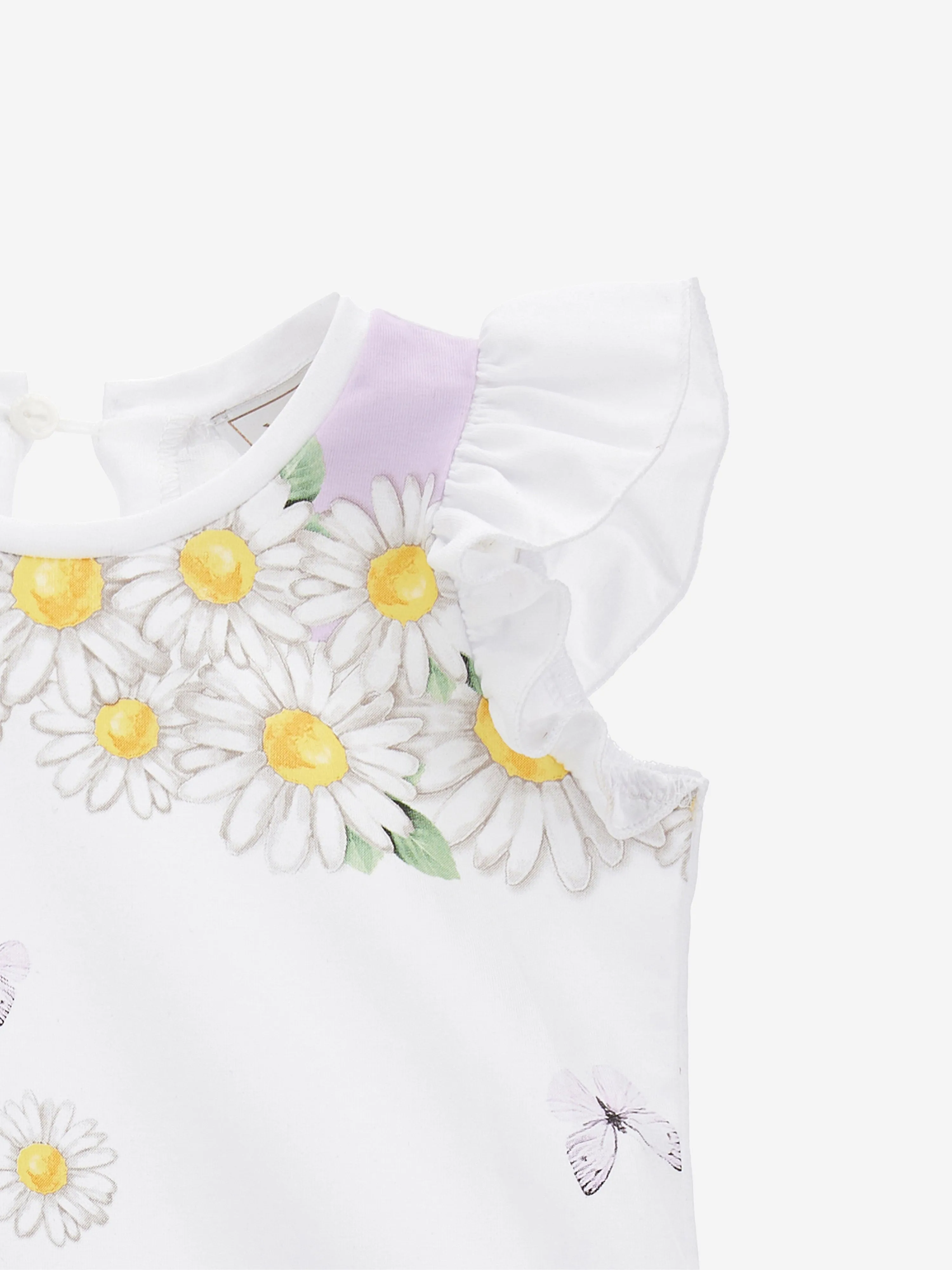 Monnalisa Baby Girls Daisy Dress in White