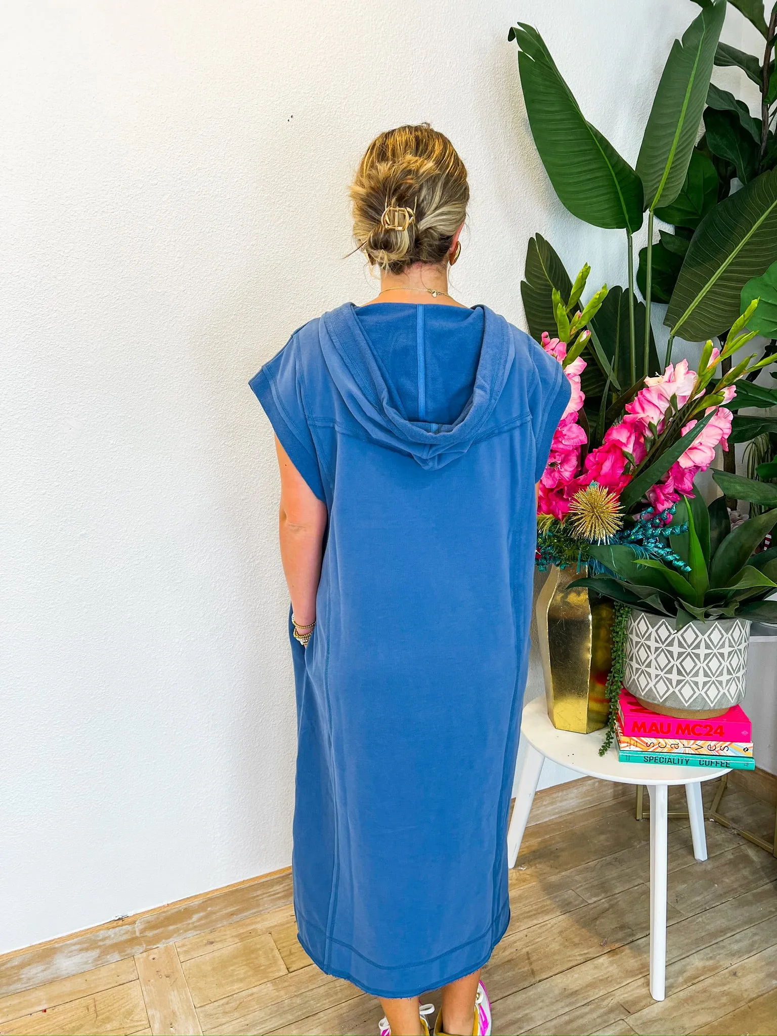 On The Go Midi Dress - Blue