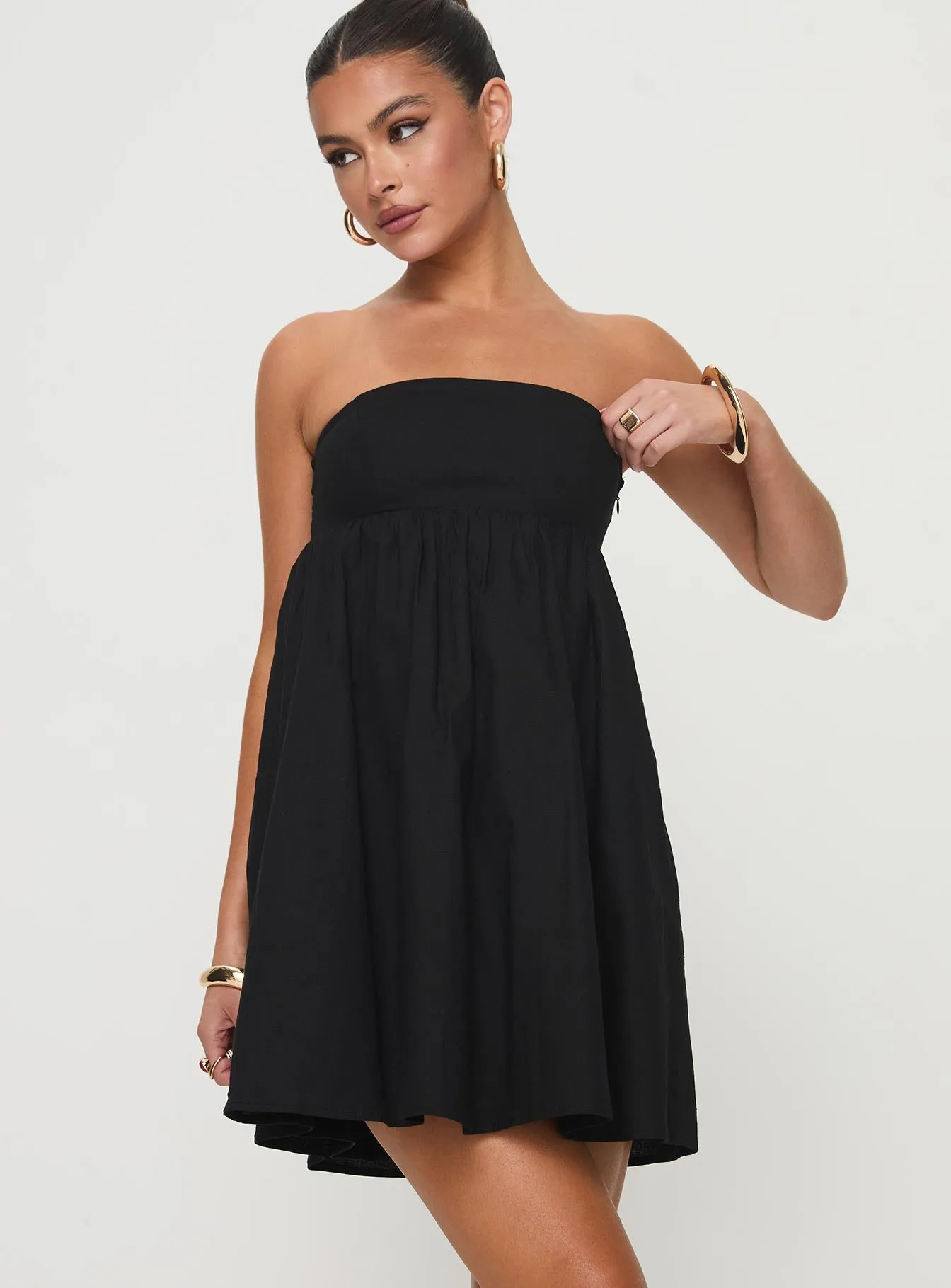 Osment Strapless Mini Dress Black