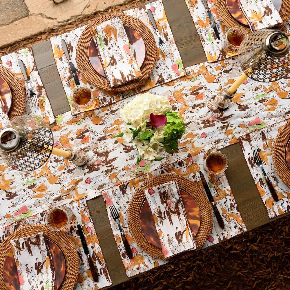 Paddock Scene Linen Table Runner