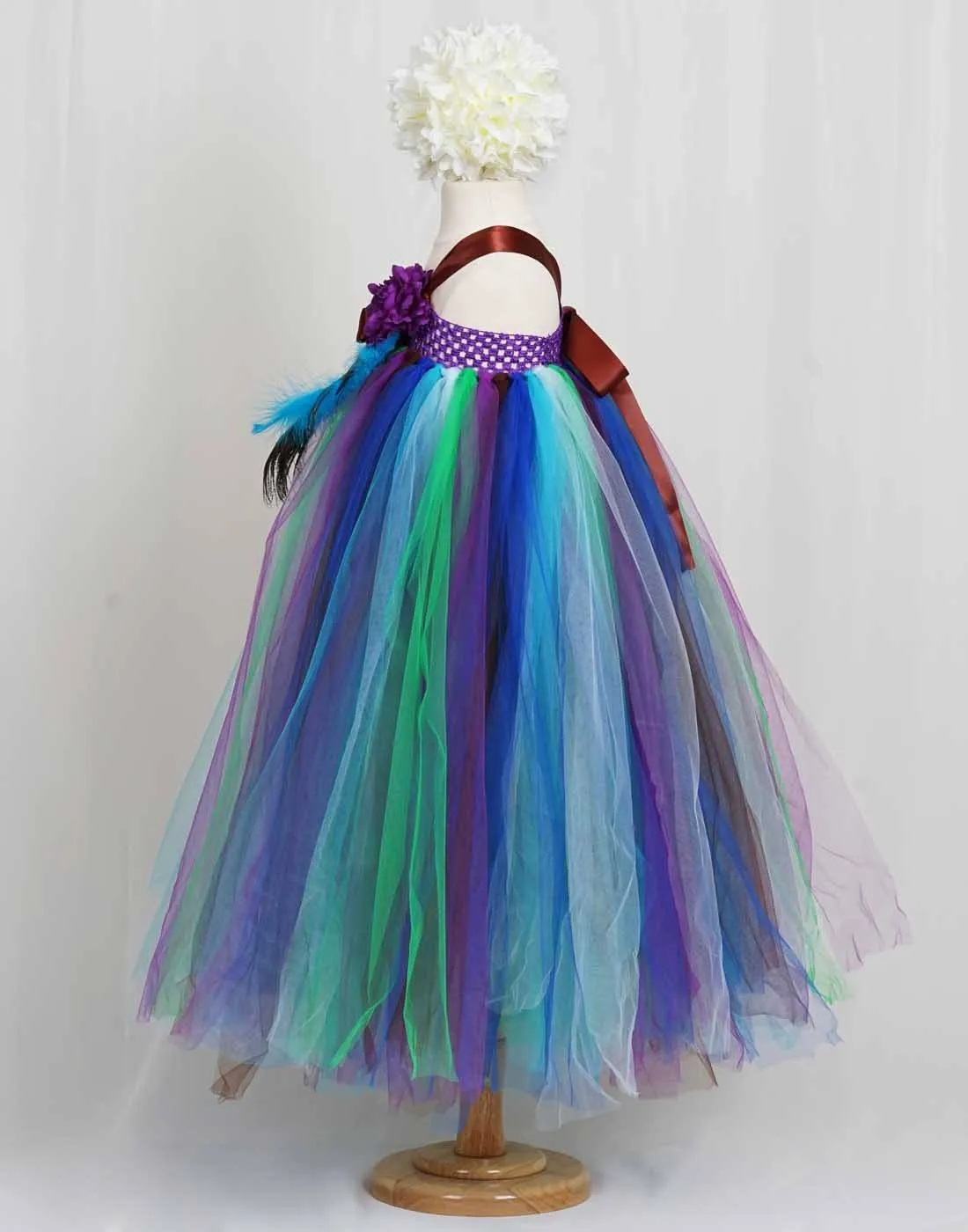 Pretty Peacock One Shoulder Flower Girl Tutu Dress