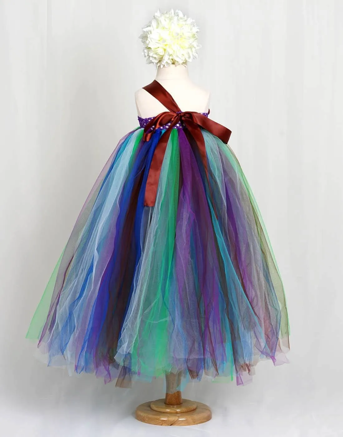 Pretty Peacock One Shoulder Flower Girl Tutu Dress