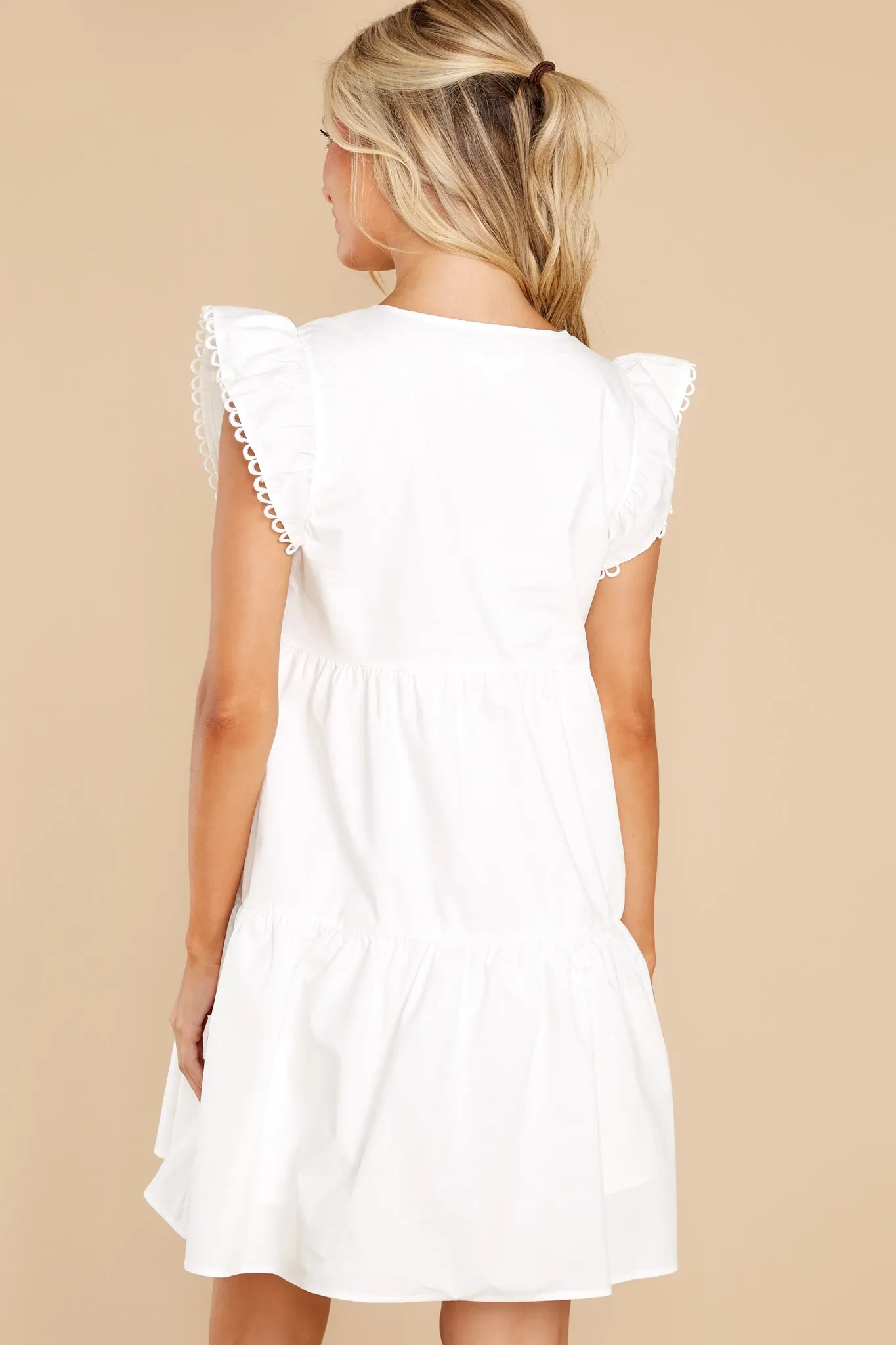 Pretty Places White Embroidered Dress