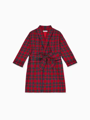 Red Tartan Justino Navidad Kids Robe