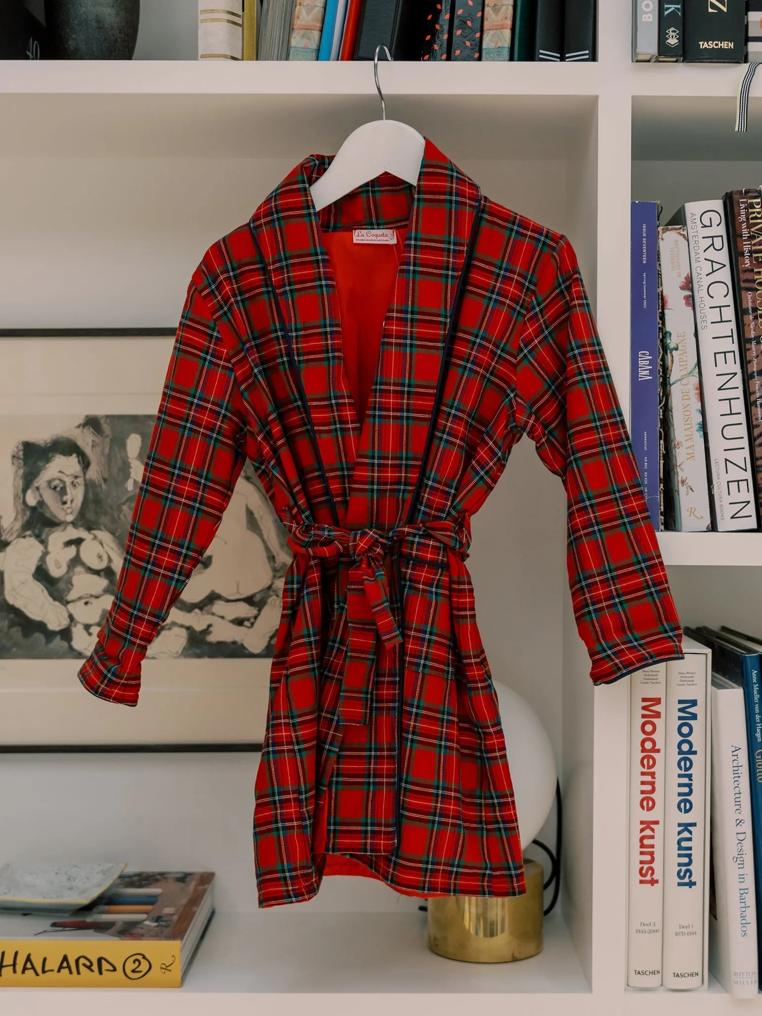 Red Tartan Justino Navidad Kids Robe