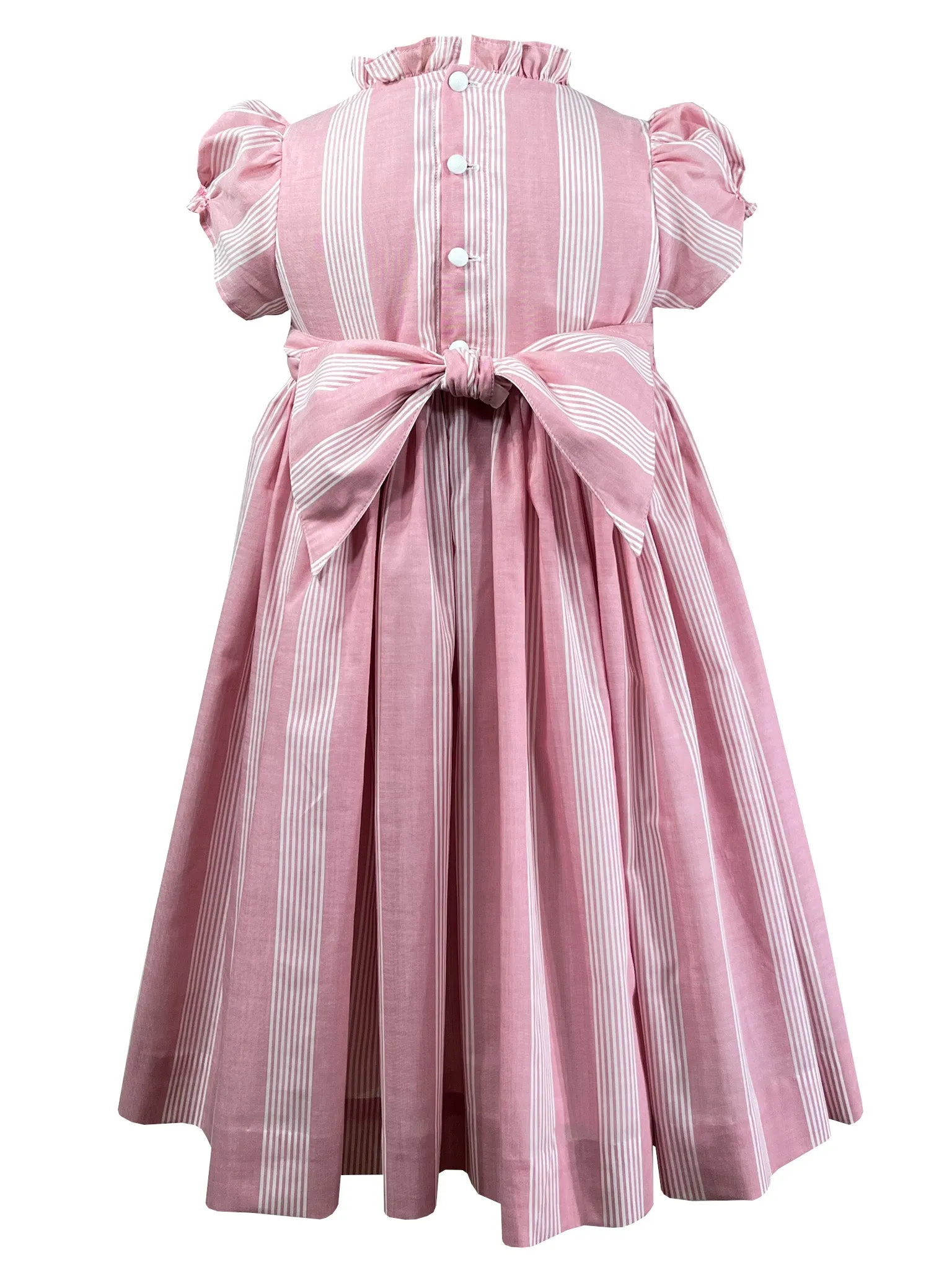 Rosewood Pink Striped Smocked Dress